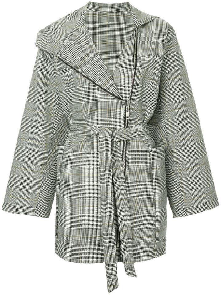 Strateas Carlucci Geo Checked Jacket - Grey