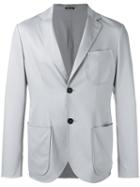 Giorgio Armani Two Button Blazer, Men's, Size: 50, Grey, Virgin Wool/mulberry Silk/spandex/elastane