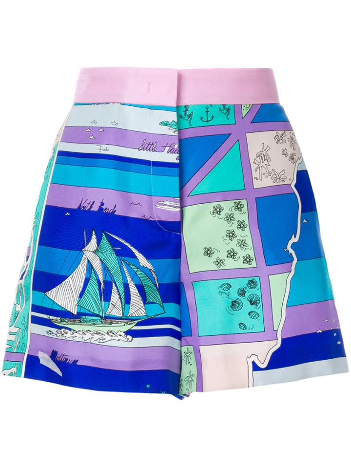 Emilio Pucci High-waisted Printed Shorts - Multicolour