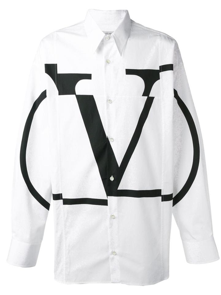 Valentino Deconstructed Go Logo Shirt - White