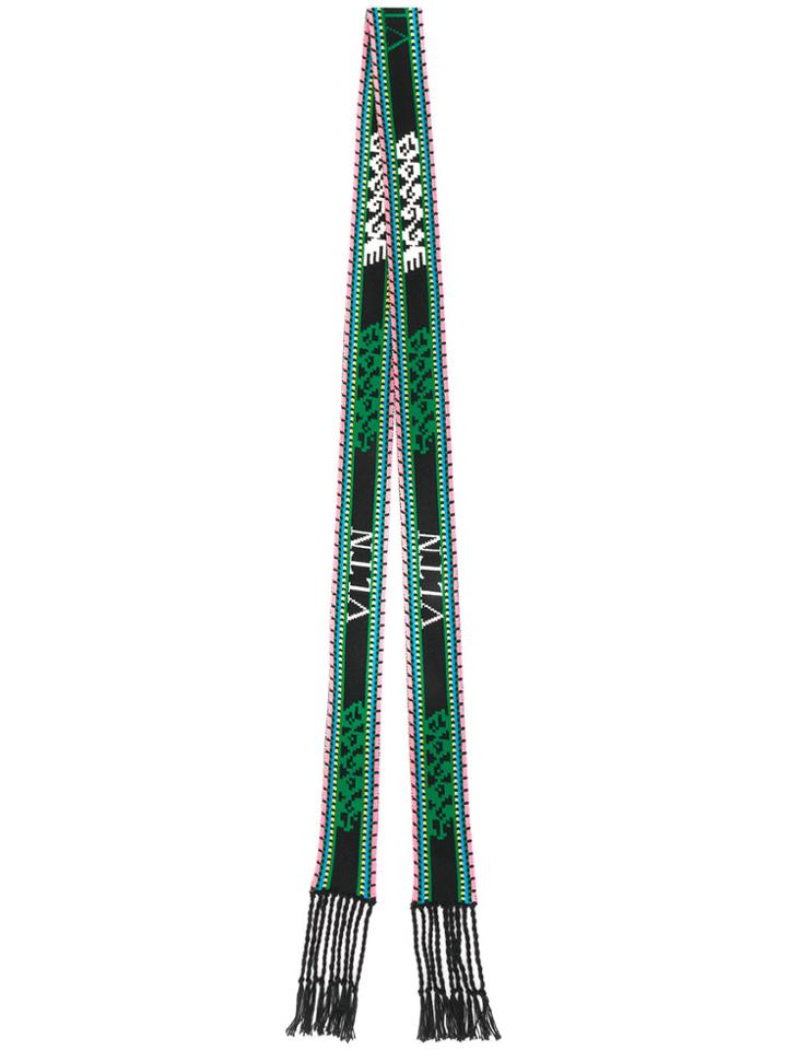 Valentino Vltn Embroidered Skinny Scarf - Multicolour