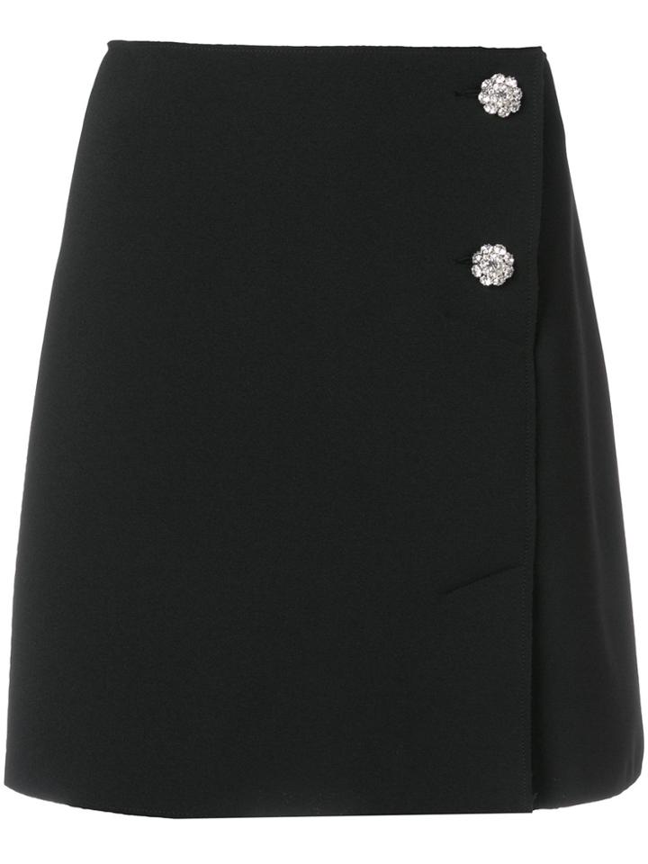 Msgm Decorative-button Wrap Skirt - Black