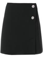 Msgm Decorative-button Wrap Skirt - Black
