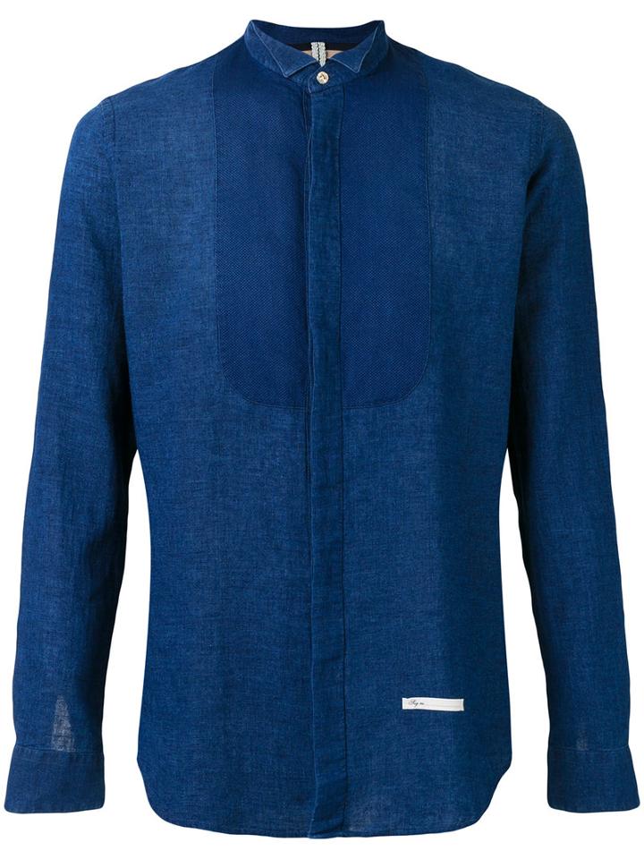 Dnl Camicia Shirt, Men's, Size: 42, Blue, Cotton/linen/flax/polyamide