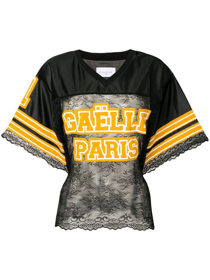 Gaelle Bonheur Lace Detail Sports Top - Black