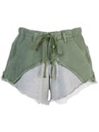 Greg Lauren Two Tone Shorts - Green