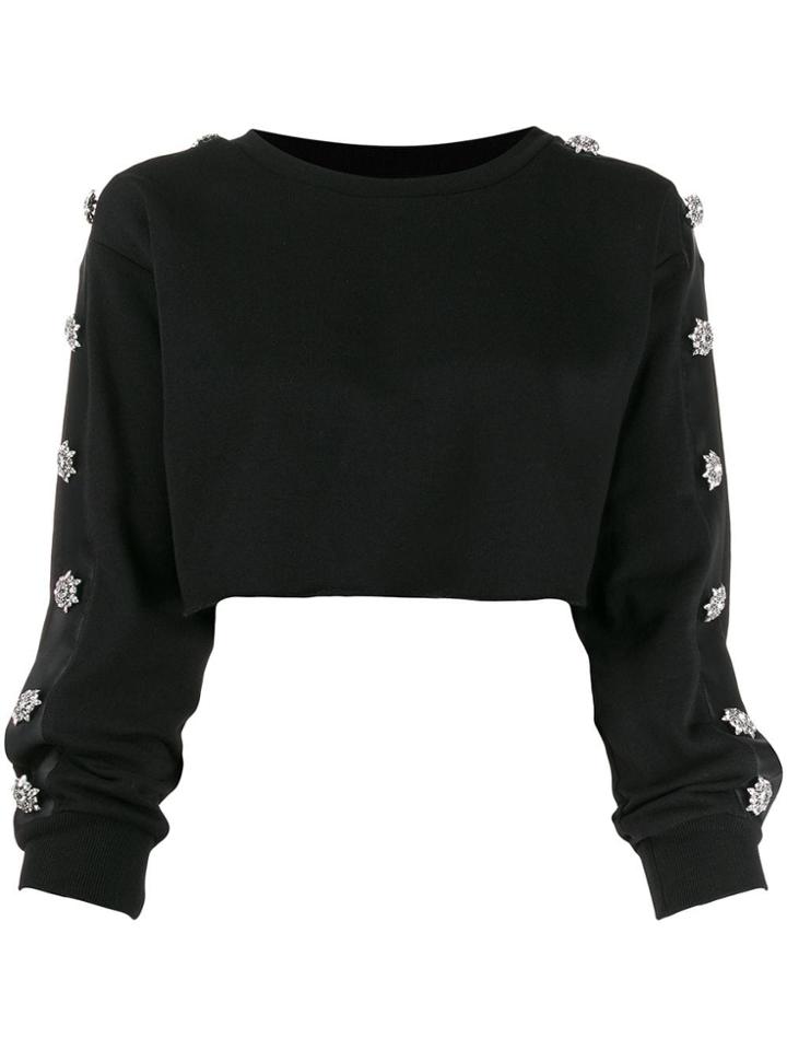 Alexandre Vauthier Embellished Crop Jumper - Black