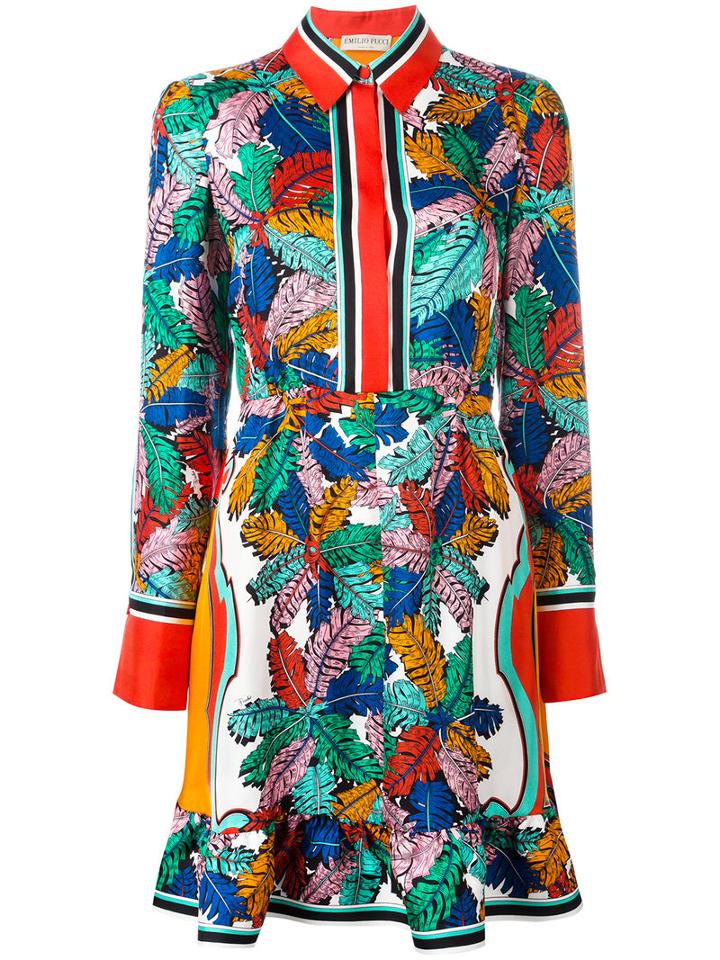 Emilio Pucci Abstract Print Shirt Dress, Women's, Size: 42, Silk