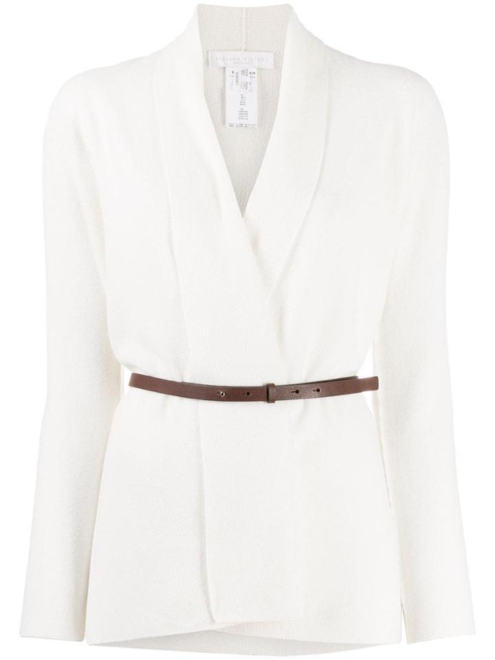 Fabiana Filippi Belted Wrap-around Cardigan - White
