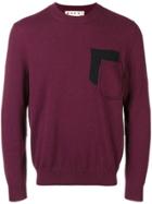 Marni Cashmere Elbow Patch Sweater - Pink & Purple