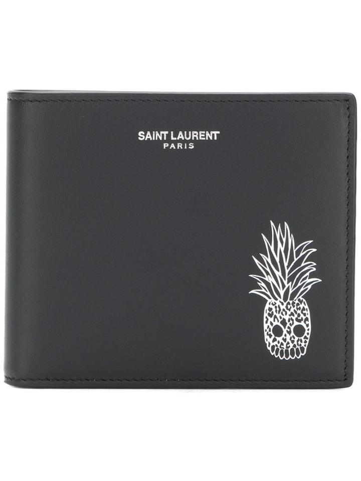 Saint Laurent Pineapple Embossed Wallet - Black