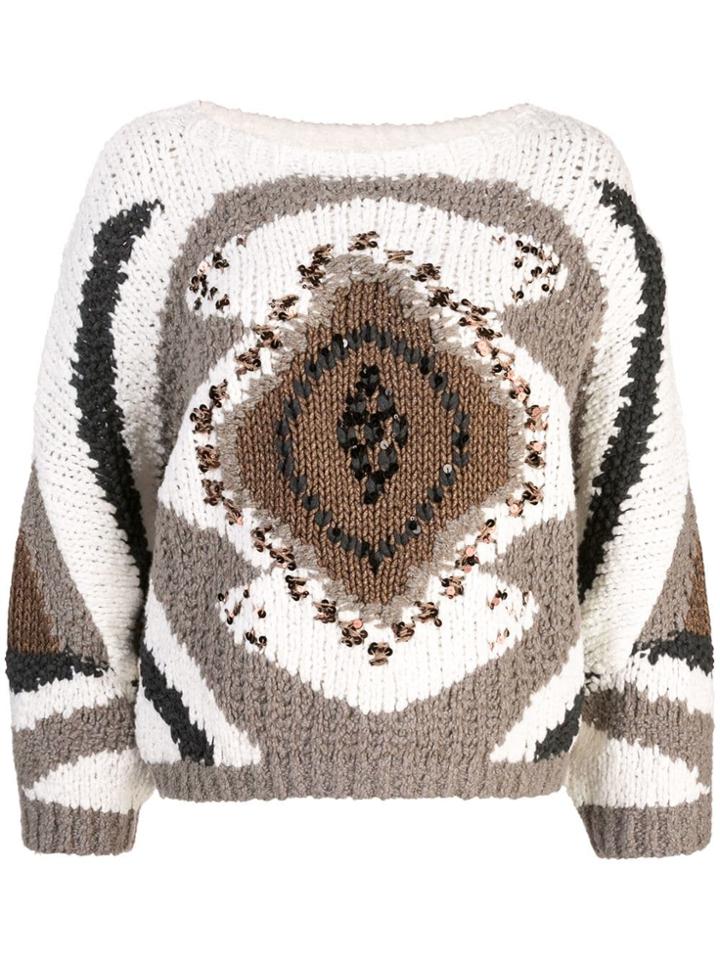 Brunello Cucinelli Chunky Knit Jumper - Neutrals