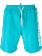 Dsquared2 Beachwear Logo Swim Shorts, Men's, Size: 52, Blue, Polyester