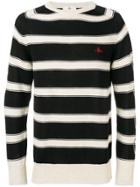 Vivienne Westwood Embroidered Logo Striped Sweater - Black
