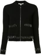 Jonathan Simkhai Embellished Pocket Cardigan, Women's, Size: Small, Black, Nylon
