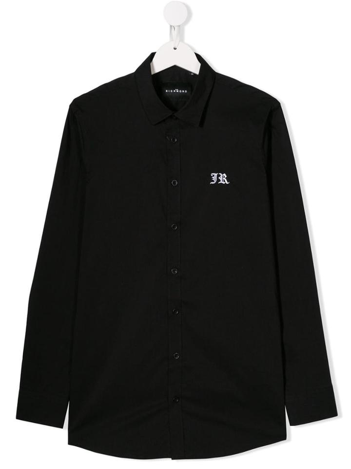 John Richmond Junior Script Print Shirt - Black