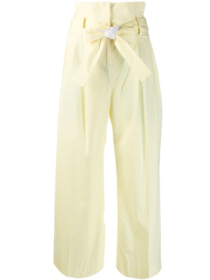 Pt01 Paper Bag Waist Trousers - Yellow