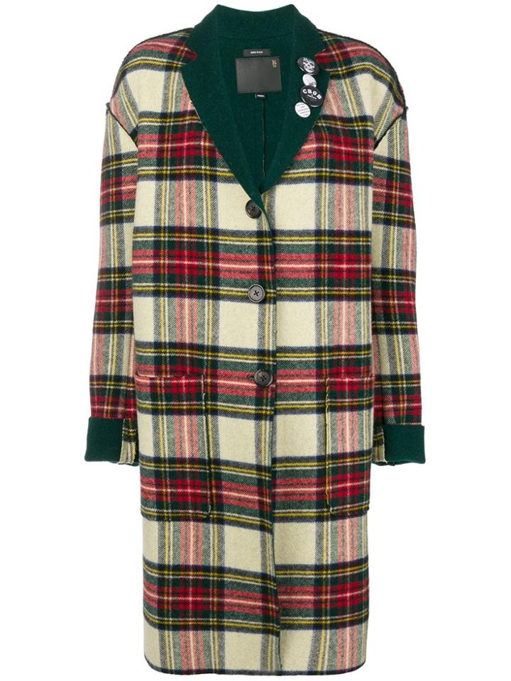 R13 Plaid Printed Coat - Nude & Neutrals