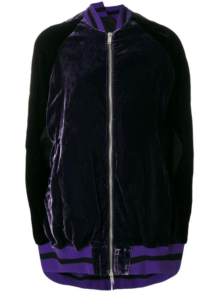 Unravel Project Crew Neck Unravelled Detail Cape - Purple
