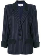 Yves Saint Laurent Vintage Pinstripe Loose-fit Blazer - Blue