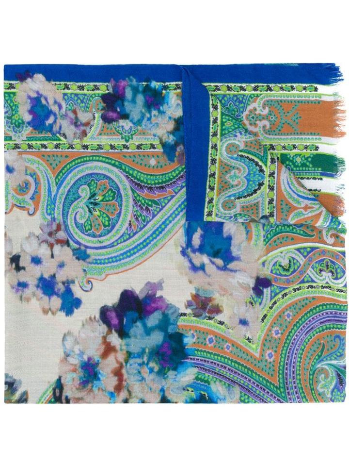Etro Batik Print Scarf - Blue