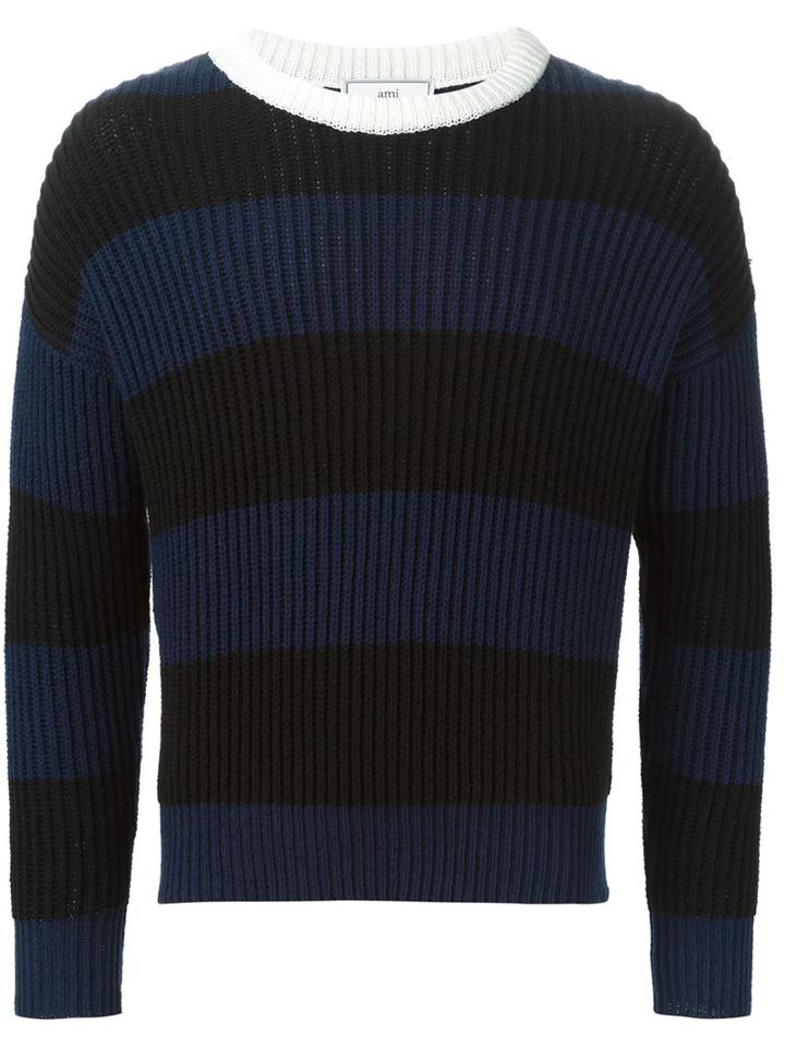 Ami Alexandre Mattiussi Ribbed Striped Jumper