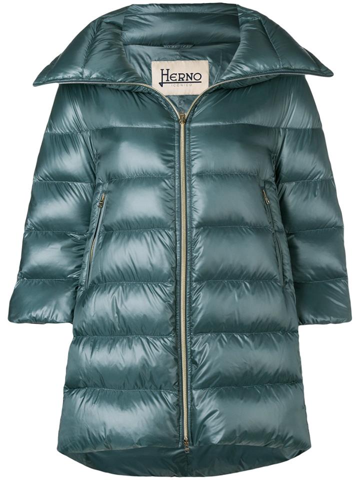 Herno Padded Zipped Coat - Green