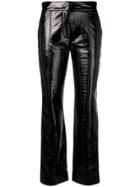 Msgm Metallic Cropped Trousers - Black