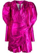 Rotate Metallic Ruched Mini Dress - Pink