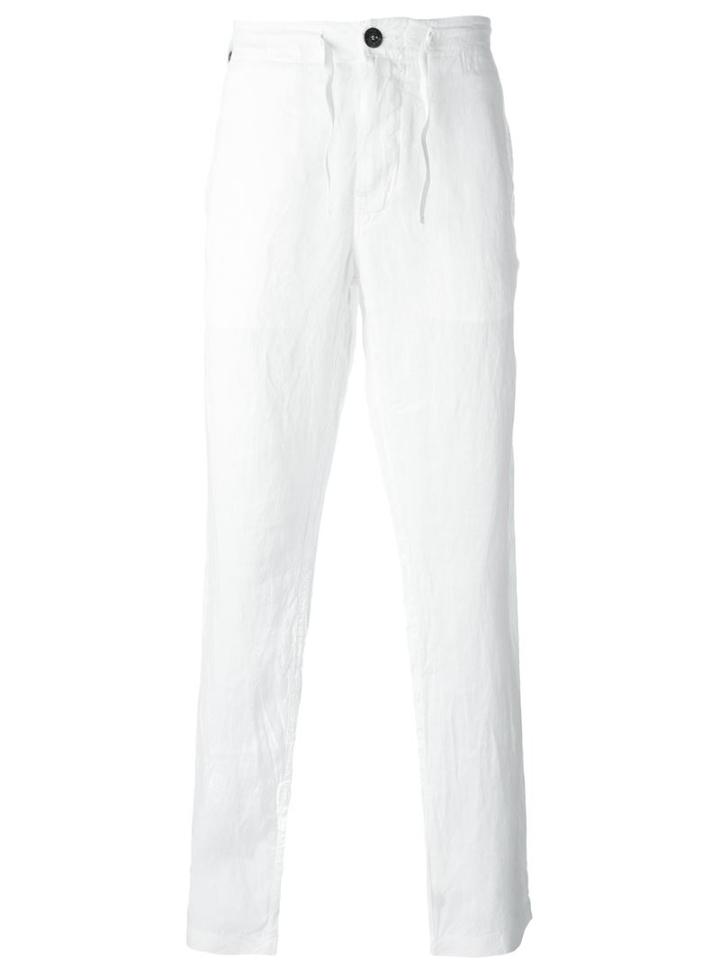Stone Island Drawstring Trousers, Men's, Size: 33, White, Linen/flax