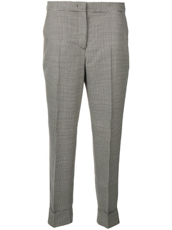 Pt01 Houndstood Plaid Trousers - Black