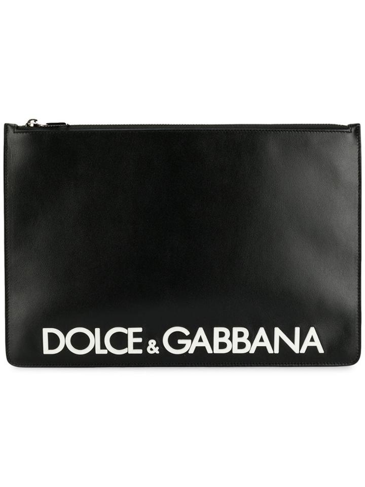 Dolce & Gabbana Logo Print Pouch - Black