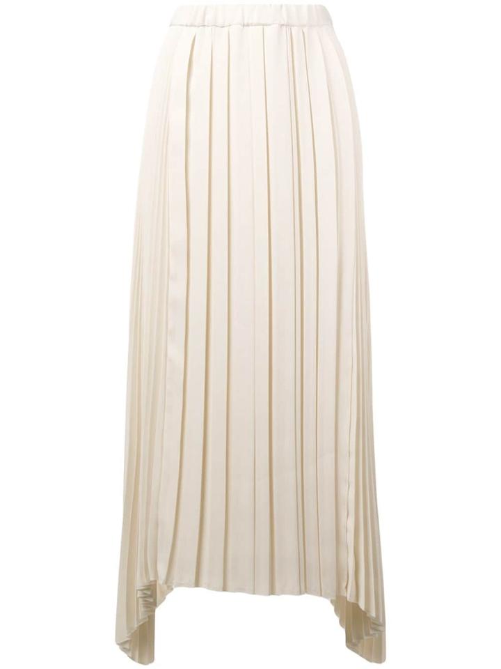 Alysi Pleated Flared Skirt - White