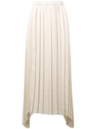 Alysi Pleated Flared Skirt - White