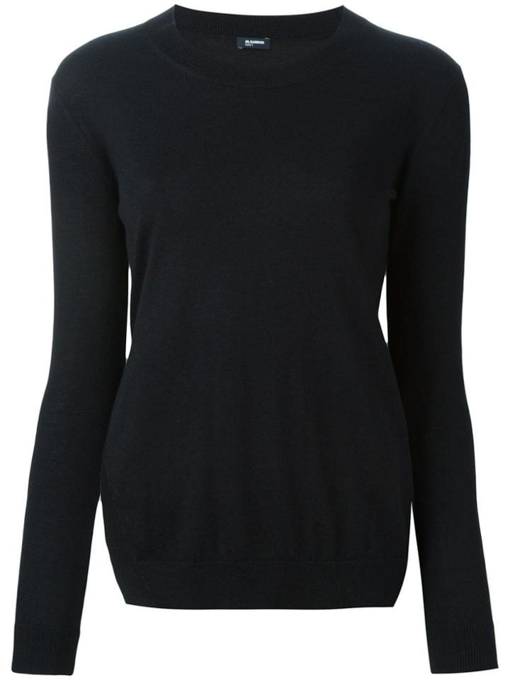 Jil Sander Navy Crew Neck Jumper - Blue