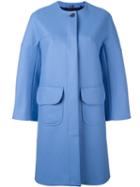 Jil Sander Navy Single Breasted Coat, Women's, Size: 40, Blue, Wool/cashmere/nylon/cupro