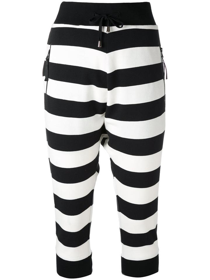 Unconditional - Striped Crop Trousers - Women - Cotton/spandex/elastane - Xs, Black, Cotton/spandex/elastane