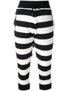 Unconditional - Striped Crop Trousers - Women - Cotton/spandex/elastane - Xs, Black, Cotton/spandex/elastane