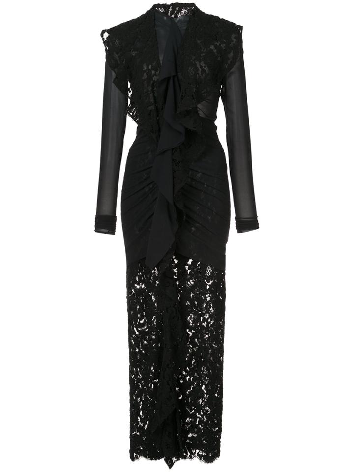 Proenza Schouler Long Sleeve Corded Lace Dress - Black