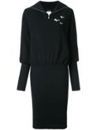 Chanel Vintage Airplanes Embellished Fitted Dress - Black