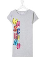 Moschino Kids Logo Printed T-shirt Dress - Grey