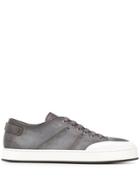 Santoni Panelled Low Top Sneakers - Grey