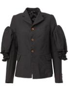 Comme Des Garçons Ruffle Sleeve Blazer, Women's, Size: Large, Black, Polyester