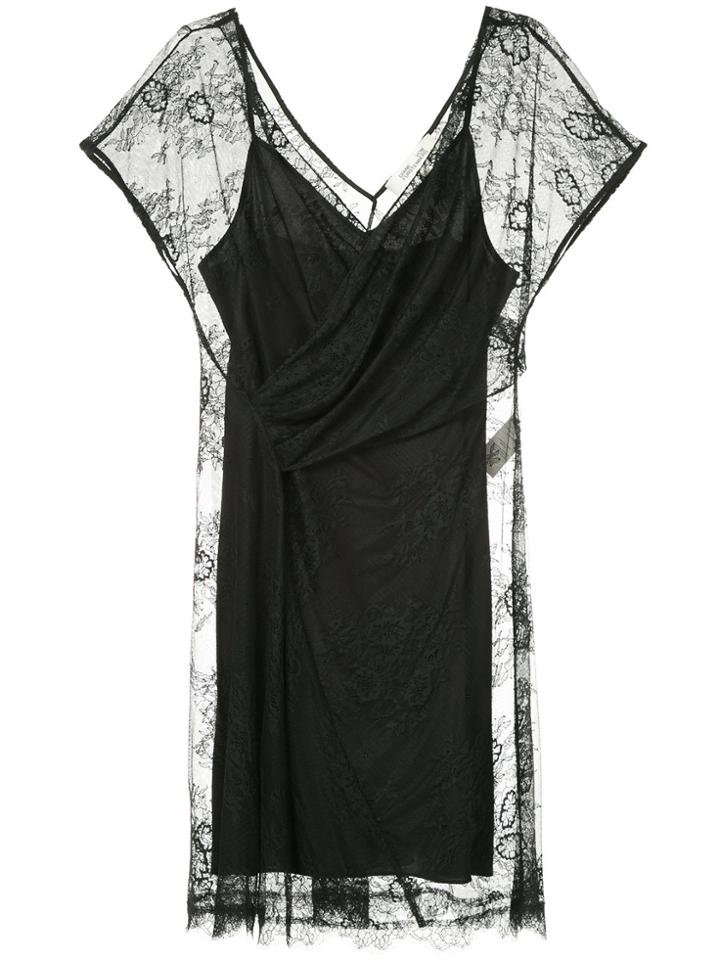 Dvf Diane Von Furstenberg Ruched V-neck Dress - Black