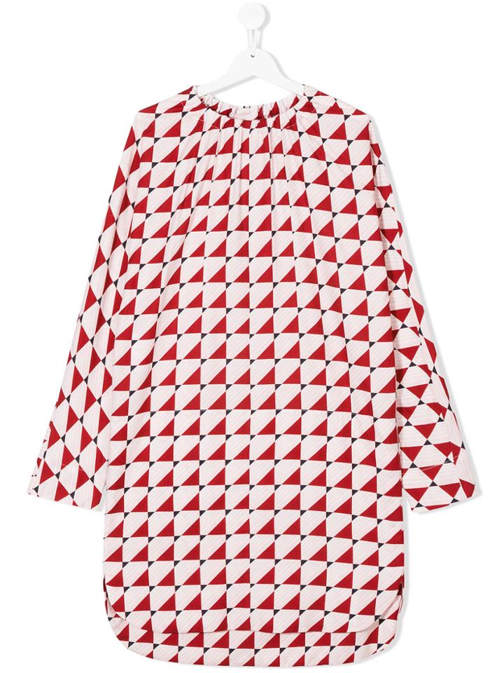 Marni Kids Geometric Print Dress - Pink & Purple