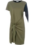 J.w.anderson - Colour Block Knot Dress - Women - Cotton - S, Green, Cotton