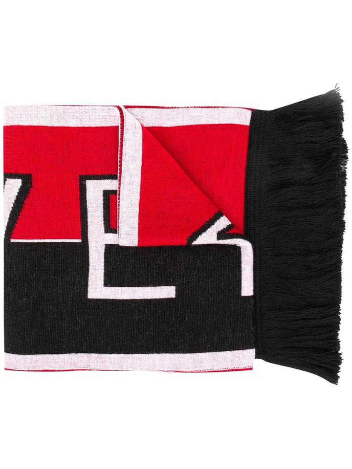 Givenchy Knitted Logo Scarf - Red