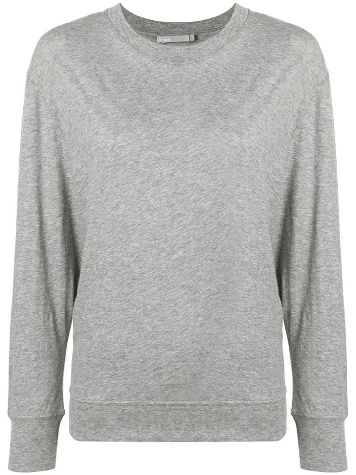Vince Round Neck Jersey Top - Grey
