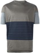Lanvin Striped Print T-shirt, Men's, Size: Small, Brown, Cotton