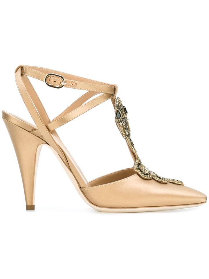 Alberta Ferretti Embellished Snake Pumps